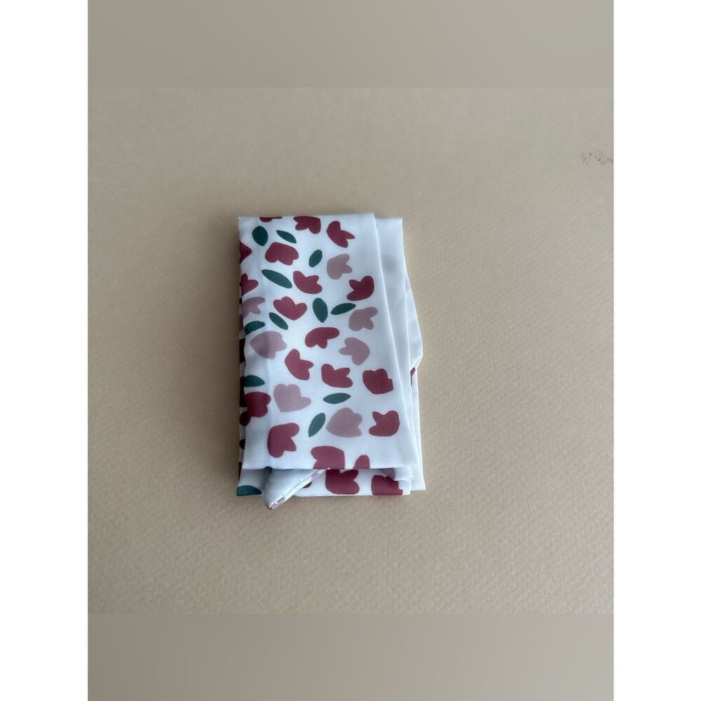 White Floral Print Scarf M1624